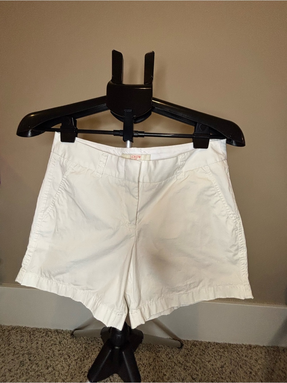 J.Crew Chino Shorts Women’s Size 2 White 100% Cotton Casual Preppy
